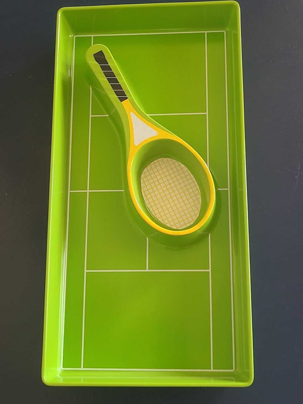 Large Tennis Serving Platter For Chips, Dip, Fruits Etc 16x8